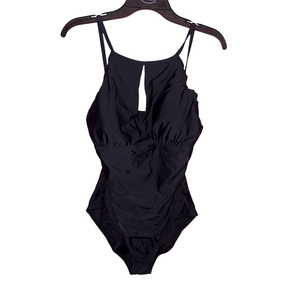 Ellen Tracy One Piece Black Swimsuit Sz14